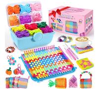 478 Pcs Weaving Loom Kit with Portable Case, Perfect for Making Handbags, Potholder Maker, Bracelet for DIY Crafters & Makers, Complete Craft Kit with Hooks, Gift for Christmas, Birthday,Blue