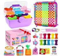 478 Pcs Weaving Loom Kit with Portable Case, Perfect for Making Handbags, Potholder Maker, Bracelet for DIY Crafters & Makers, Complete Craft Kit with Hooks, Gift for Christmas, Birthday, Purple