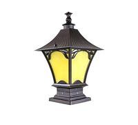 47CM Vintage Retro Outdoor Waterproof E27 Pillar Post Lantern Antirust Aluminum Metal Villa Patio Garden Fence Column Lamp Glass Shade Terrace Pavilion Fence Table Landscape Lighting Made in China