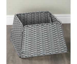 47cm x 46cm Samuel Alexander Foldable Faux Rattan Christmas Tree Skirt in Grey