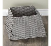 47cm x 46cm Samuel Alexander Foldable Rattan Christmas Tree Skirt in Grey