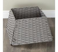 47cm x 46cm Samuel Alexander Foldable Rattan Christmas Tree Skirt in Grey