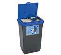 47L Winter Salt Bin Blue Lid for Storage made from Plastic with Scoop