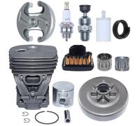 47mm Cylinder Piston Kit for Hus 455 460 Chainsaws Replacement Parts with Clutch Drum Needle Bearing Spark Plug