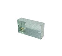Loops 47mm Twin/Double Metal Flush Mounted Back Box - 2 Gang Brick Wall Hole Pattress