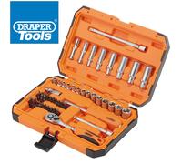 Draper 22109 HI-TORQ 6 Point Socket Set, 1/4" (47 Piece)