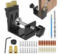 47Pcs Metal Pocket Hole Jig Positioner, Eust-Proof, Easy to Crack, 15° Angled Holes, Two-Way Tilt DIY Woodworking Tools Carpentry Locator for DIY Home Projects, Professional Use