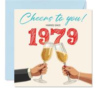 47th Anniversary Card for Women Men - Cheers! Married Since 1979 - Happy 47 Year Anniversary Card for Wife Partner Husband Girlfriend, 145mm Wedding Anniversaries Greeting Cards