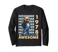 47th Birthday Bear Legends November 1978 47 Years Old Mens Long Sleeve T-Shirt