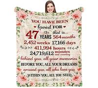 47th Birthday Blanket -Decorations & Gifts Set for Sister, Bestie, Mom, Friend - 60"x50"