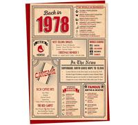 47th Birthday Card - Back in 1978 In This Year Card, Greeting Card for Men and Women, Birthday Cards for Women, Birthday Cards for Men, 47th Anniversary Card, 5x7
