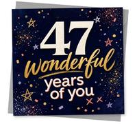 47th Birthday Card for Her, Elegant Design