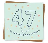 47th Birthday Card for Her, Funny Balloon Design