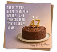 47th Birthday Card for Her, Funny Cake Design