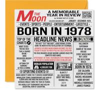 47th Birthday Cards for Men Women - Born In 1978 Newspaper - Happy 47 Birthday Card for Mum Dad Uncle Aunt Vintage Retro Back In 1978, 145mm Bday Greeting Cards