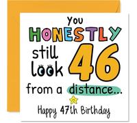 47th Birthday Cards for Women and Men, From a Distance