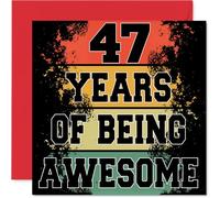 47th Birthday Cards for Women Men - Being Awesome - Happy Birthday Card for 47 Year Old Woman Man Dad Cousin Colleague Husband, 145mm Bday Greeting Cards