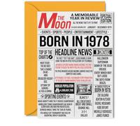 47th Birthday Cards for Women Men - Born In 1978 Newspaper - Happy 47 Birthday Card for Dad Mum Aunt Uncle Vintage Retro Back In 1978, 5x7 Inch Bday Greeting Cards