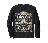 47th Birthday Gifts for Men October 1978 47 Year Old Bday Long Sleeve T-Shirt