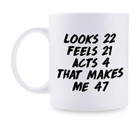 47th Birthday Gifts for Women - 1972 Birthday Gifts for Women, 47 Years Old Birthday Gifts Coffee Mug for Mom, Wife, Friend, Sister, Her, Colleague, Coworker - 11oz
