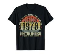 47th Birthday Gifts Vintage October 1978 47 Years Old Men T-Shirt