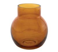 47th & Main Flower Vases Modern Shaped Glass Small Bud Vase for Home Décor, 3.25" Diameter x 3.75" Tall, Amber