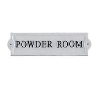 47th & Main Heavy Duty Cast Iron Sign Wall Décor, 8.25" x 2.25" x .25", Powder Room