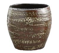 47th & Main Rustic Glazed Ceramic Planter Pot Vase for Flowers Succulents Small Plants and More, Large, Brown