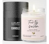 47th Wedding Anniversary Candle Gift - Luxury Soy Wax - Vanilla, Jasmine, Sugared Almond - Makester