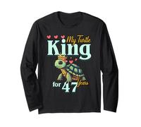 47th Wedding Anniversary Couples My Turtle King for 47 Years Long Sleeve T-Shirt