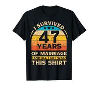 47th Wedding Anniversary Romantic Gift Couples Husband Wife T-Shirt