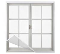 47x47 Inch Self-Adhesive Window Net Screen, No-Drill Fine Mesh Protection, Adjustable Window Screen Kit for Home, White