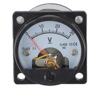 47x47mm Analog Voltmeter SO-45 for Panel Mount(DC 30V) | 45mm cutout size, 47x47mm face, vertical screw mount, ABS flame-retardant housing, durable