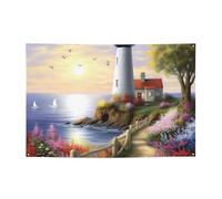 47x71in Banner Wall Hanging Backdrop Banner Large Party Banner Sign Lighthouse Diamond Painting Poster Party Backdrops For New Year Graduation Wedding Birthday Party Decor