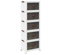 (48.5 x 29.5 x 139 cm) vidaXL Stackable Storage Box with Wheels Storage Container Stackable BinTruck