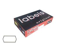 48.600 Labels 26x12 mm White Removable Wavy Edge for One Line Price Guns - Box of 36 Rolls