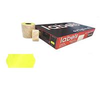 48,600 yellow fluorescent labels 26x12 mm permanent wavy edge for one-line price guns - pack of 36 rolls