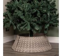 48/70cm Samuel Alexander Large Plastic Wicker Rattan Woven Tree Skirt in Grey