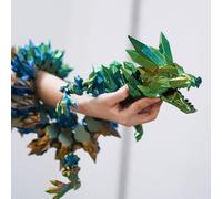 48.82inch Super Large 3D Printed Crystal Dragon,Movable mouth,Flexible Joint Animal lacertid Figurines, Home Office Decor,Fidget Toy for Adults Teens Boy Festival Gifts ,Executive Desk Toy (GREEN)