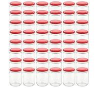 48/96x Glass Jam Jars with Lid 230ml Preserving Container Multi Colours vidaXL