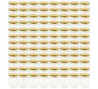 vidaXL 96 Piece Glass Jam Jars With Red Lid 230 Ml, Red
