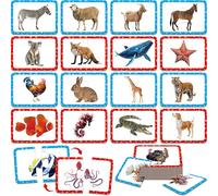 48 Animal Matching Puzzles with Error-Correction, Self-correcting Puzzle Match Game Educational Learning Activities for Toddlers, Kindergarten, Animal-Themed Learning Games Toys for 3 Years Old