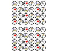 48 Badminton Edible Wafer Paper Mini Cupcake Toppers, Cake Pops, Cookies
