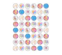 48 Bonfire Night/New Year Celebration Themed Edible Wafer Paper Round Cake Toppers Decorations