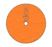 48" Burlap Christmas Tree Skirt, Beauty Burnt Orange Print Farmhouse Holiday Tree Mat Base Cover Decor