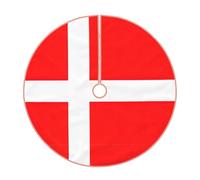 48" Christmas Tree Skirt 30 36 48 Inch - Denmark Danish Flag Print Holiday Party Mat Decorations for Xmas Home Decor