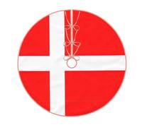 48" Christmas Tree Skirt 30 36 48 Inch - Denmark Danish Flag Print Holiday Party Mat Decorations for Xmas Home Decor