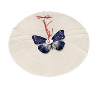 48" Christmas Tree Skirt â€“ Butterfly foraging Print Holiday Party Mat for Xmas Home Decor, Outdoor Indoor Festive Ornaments