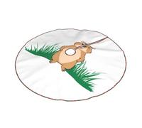 48" Christmas Tree Skirt â€“ Festive Cartoon Groundhog Print Party Mat for Holiday Decor, Perfect for Xmas, New Year, and More