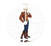 48" Christmas Tree Skirt – Festive Cool cowboy man Print Party Mat for Holiday Decor, Perfect for Xmas, Halloween, New Year